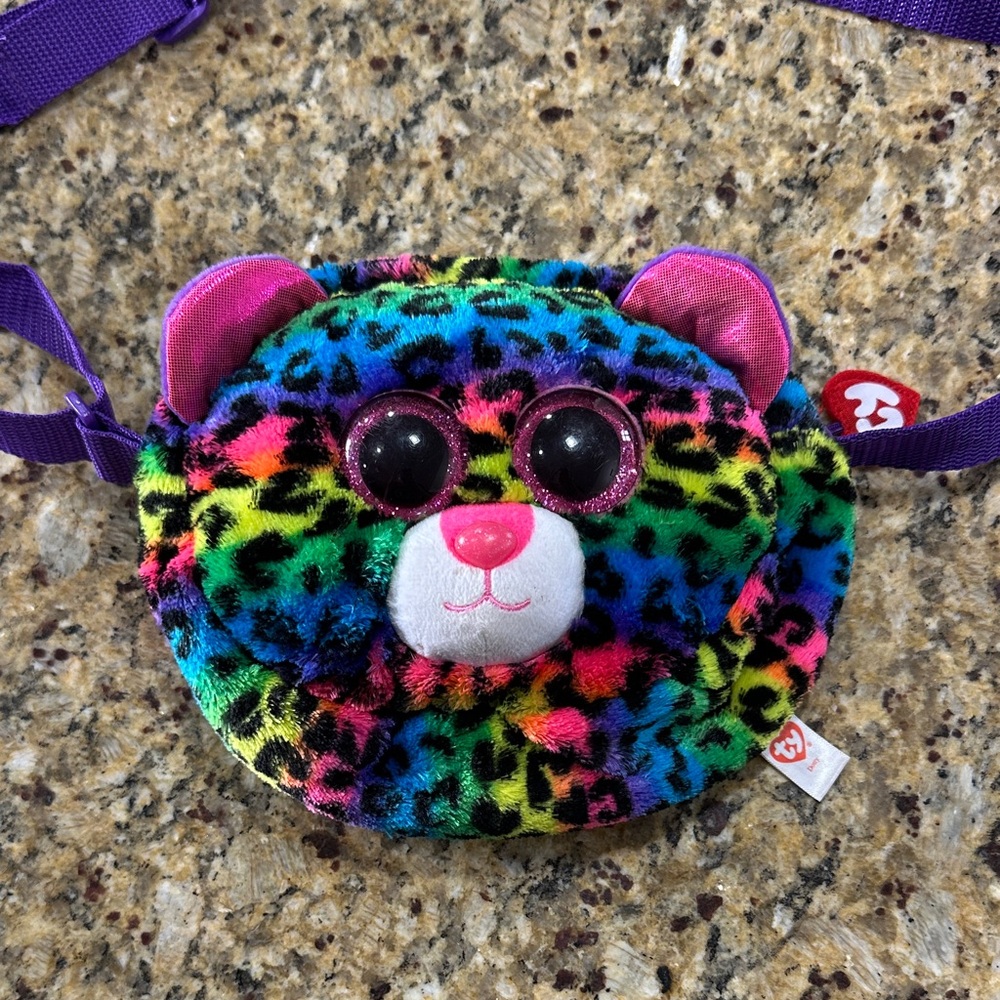 Ty Multicolor Leopard Pattern Plush Bag